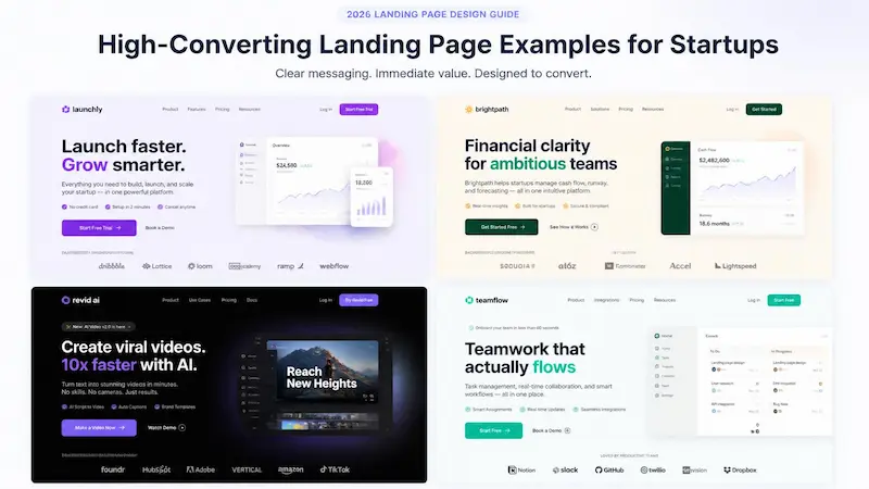 初創公司高轉化率 landing page 首屏設計範例
